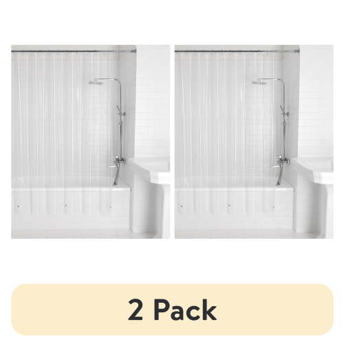 (2 pack) Mainstays Light Weight PEVA Shower Curtain Liner, 70" x 71" – Clear
