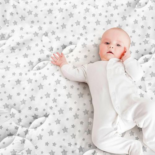 Baby Play Mat 71“x59” Thick Baby Crawling Mat, Large, Non Slip Cushioned Baby Playpen Mat for Playing 71x59 Inches, One-Piece Baby Floor Mat for Babies, Toddlers, Withe with Four-Leaf Clover Quilting