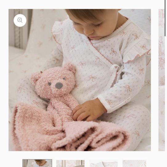 Pink Bow Organic Cotton Pointelle 3pc Bag Set – Elegant Baby