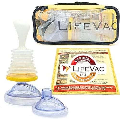 LifeVac Yellow Travel Kit - Portable Suction Rescue Device, First Aid Kit for Kids and Adults, Portable Airway Suction Device for Children and Adults