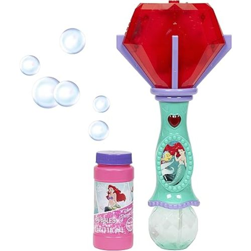 Little Kids Disney Little Mermaid Lights and Sound Musical Bubble Wand, Bubble Solution Included, Multi