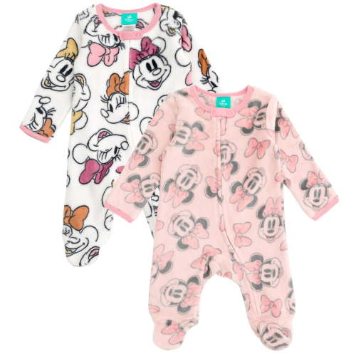 Disney Minnie Mouse Fleece 2 Pack Coveralls Woobie Newborn to Infant