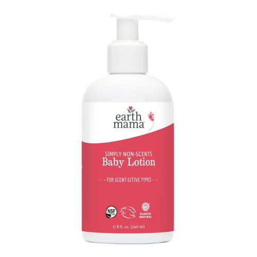 Earth Mama Organics Simply Non-Scents Baby Lotion for Sensitive Skin, Newborn & Child 8.0 fl oz