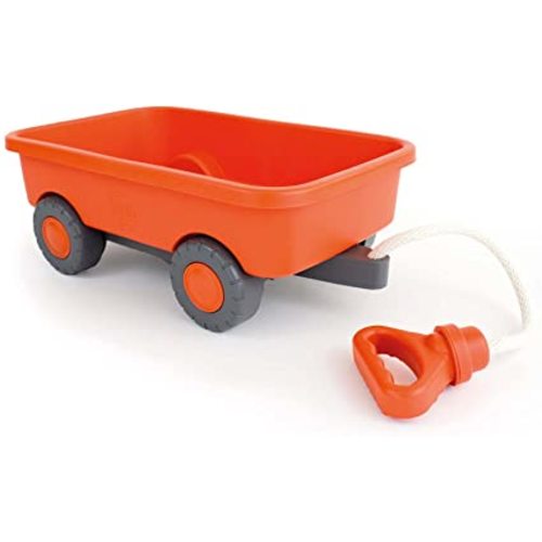 Green Toys Wagon, Orange - Pretend Play, Motor Skills, Kids Outdoor Toy Vehicle. No BPA, phthalates, PVC. Dishwasher Safe, Recycled Plastic, Made in USA.