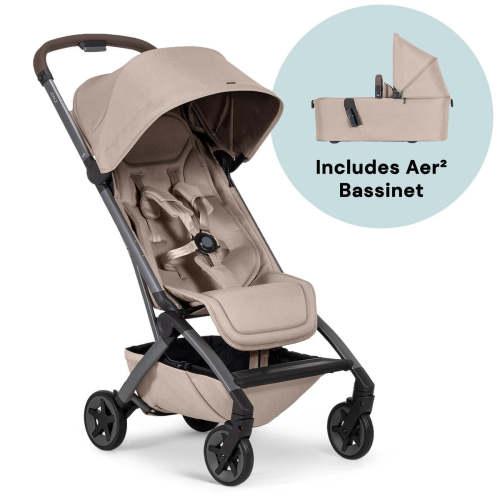 Joolz Aer2 Lightweight Compact Stroller + Bassinet Bundle - Sandy Taupe
