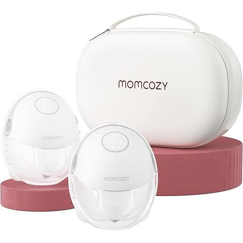 Momcozy Breast Pump Hands Free Mobile Style | M6, Wearable Breastfeeding Pump Ideal Rhythm for More Milk, DoubleFit Flange More Fit & Discreet with 3 Modes & 9 Levels, 24mm - 2 Pack Quill Gray