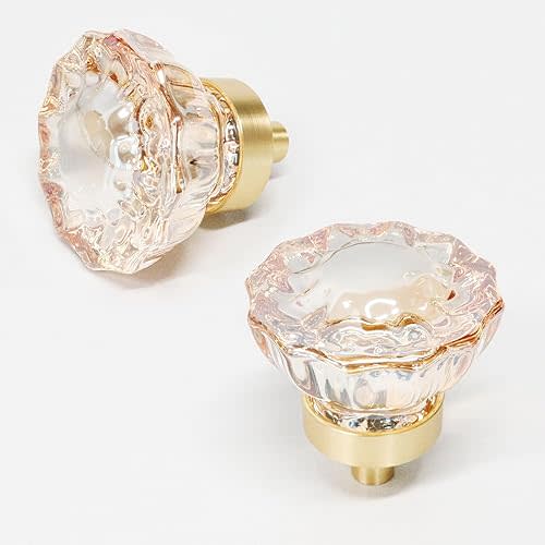 Cabinet Knobs 6 Pcs (Flower Champagne)