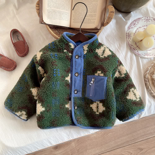 Baby Toddler Abstract Pattern Lambswool Jacket