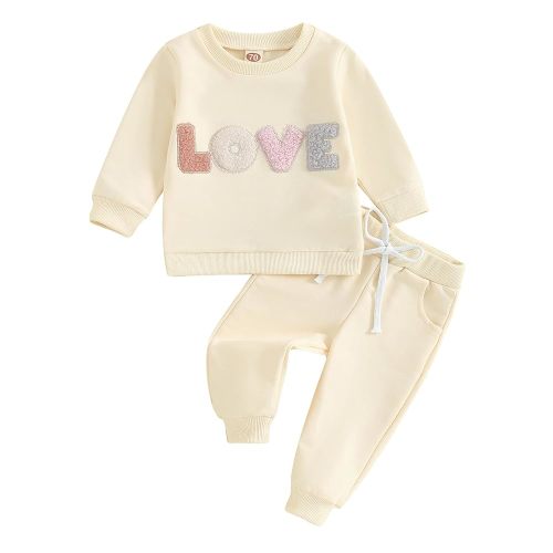 2Pcs Set Infant Baby Girl Fall Clothes Daddys Girl Long Sleeve Crewneck Sweatshirt+Joggers Pants Winter Outfit Set