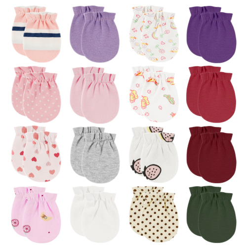 ONESING 16 Pairs Baby Mittens Baby Gloves No Scratch Baby Mittens for Newborn Boys Girls 0~6 Months