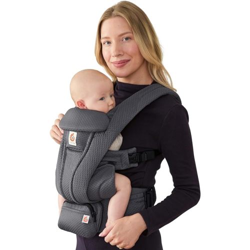 Ergobaby Omni Deluxe Baby Carrier Newborn to Toddler - Mesh, Graphite Grey