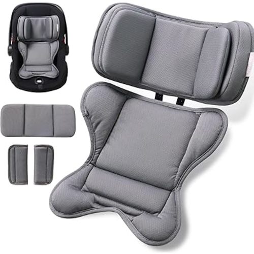 Infant Insert Compatible with Doona, Graco, Britax, Chicco, Evenflo Car Seat, Adjustable Baby Head Body Support Cushion for Newborn to Toddler, Fits Infant Car Seat and Stroller (Gray)