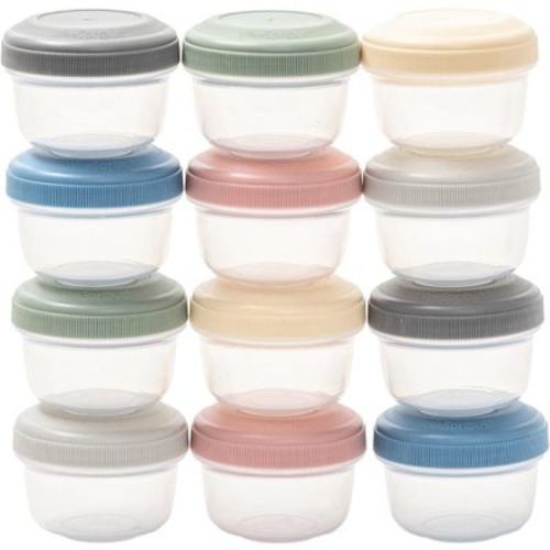 WeeSprout Leakproof Baby Food Storage, Small Plastic Containers with Lids - 4oz, Variety Matte, Set of 12