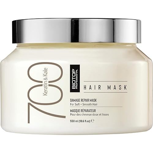 Biotop Professional 700 Keratin + Kale Hair Mask - Keratin Treatment for Thick, Dry, Chemically, and Color Treated Hair - Improves Overall Hair Health - 18.6oz