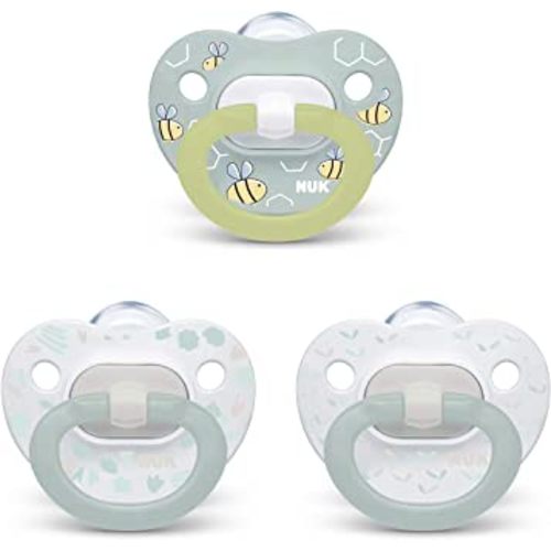 NUK Orthodontic Pacifier Value Pack, Boy, 0-6 Months (Pack of 3)