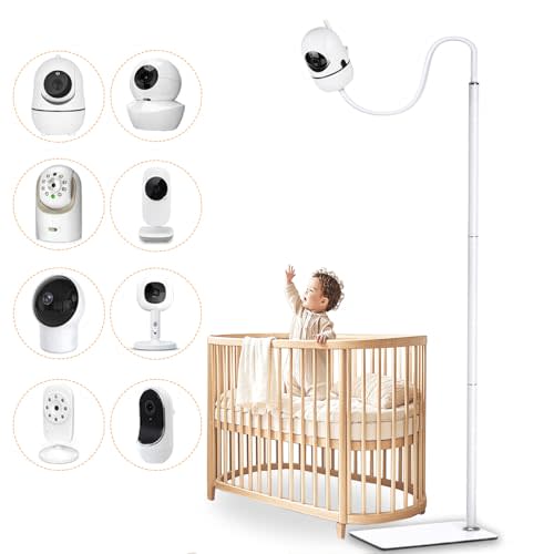 69" Adjustable Height Floor Stand for Hello Baby Monitor, Gooseneck Swivel Holder Mount with Stable Base for HelloBaby,Nanit Pro,Owlet, Motorola,VAVA,1/4 Thread Connection, Universal Monitor Mount