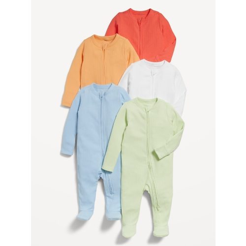 Sleep & Play 2-Way-Zip Footed One-Piece 5-Pack for Baby