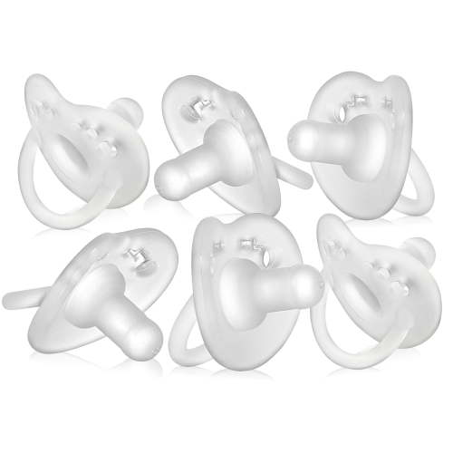 Evenflo Balance + Stage 1 Cylindrical Silicone Baby Pacifiers for Ages 0 Months+, Pack of 6