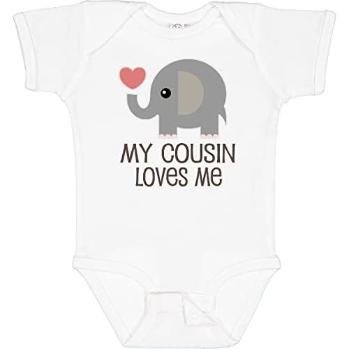 inktastic My Cousin Loves Me Baby Bodysuit