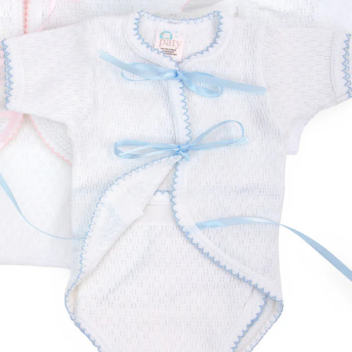 Paty Knit, Ribbon Tie Onesie - Size: Newborn