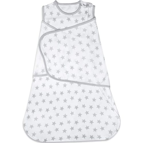 Baby Sleepsack Swaddle 3-Way Adjustable Wearable Blanket Boy and Girl,100% Cotton,6-12 Months(Gray Stars)