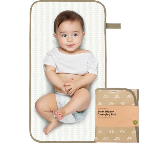 Portable Diaper Changing Pad - Waterproof Foldable Baby Changing Mat - Travel Diaper Change Mat - Lightweight Changing Pads for Baby - Baby Changer - Machine Washable (Rainbow)