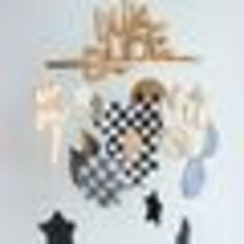 Little dude mobile, smiley face mobile, retro checkered nursery, rad little dude