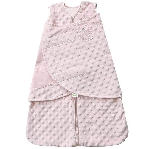 HALO Sleepsack Plush Dot Velboa Swaddle, 3-Way Adjustable Wearable Blanket, TOG 3.0, Pink, Newborn, 0-3 Months - Pink Plushy Dot - Newborn (Pack of 1)