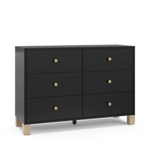 Storkcraft California 6-drawer Double Dresser - Black/driftwood