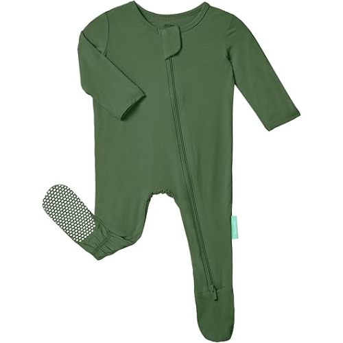 PurComfy Baby Zipper Footie Pajamas, Supersoft Bamboo Rayon Baby Footed Pjs Boy Girl 0-3-6-9-18-24 Month Coverall Sleepers