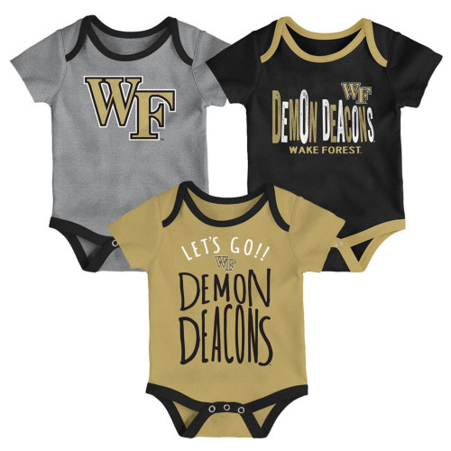 Wake Forest University Infant Creeper Set Lil Tailgater 3 Pack