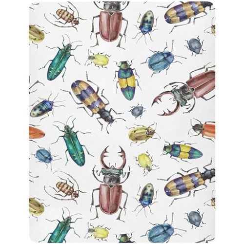 Insects Colorful Bugs Crib Sheet for Girls Boys Baby Toddler Bed Mattress Sheets Babies Fitted Crib Sheets for Kids Nursery Bed 39 * 27 in