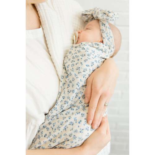 Blooming Blues Swaddle | Blanket