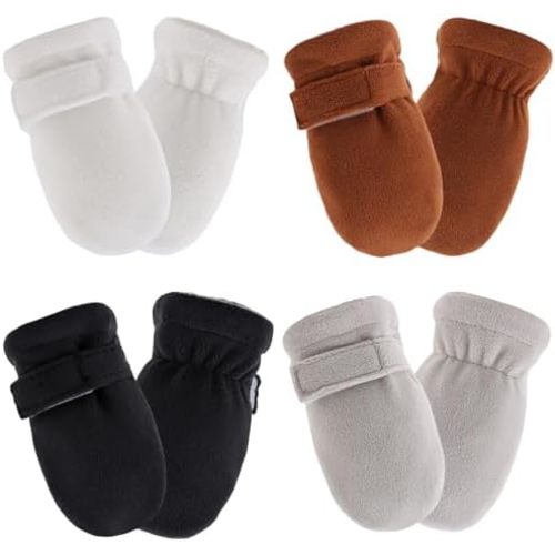 Zsedrut No Scratch Baby Mittens Toddler Infant Fleece Lined Gloves Winter Warm Mitten for Baby Boys Girls