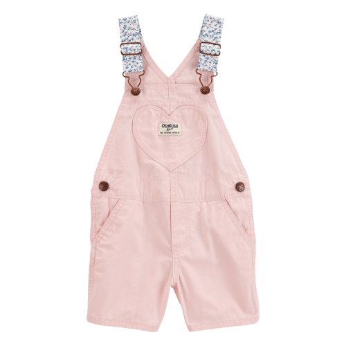 Baby Heart Woven Shortalls - Pink - OshKosh | Carter's