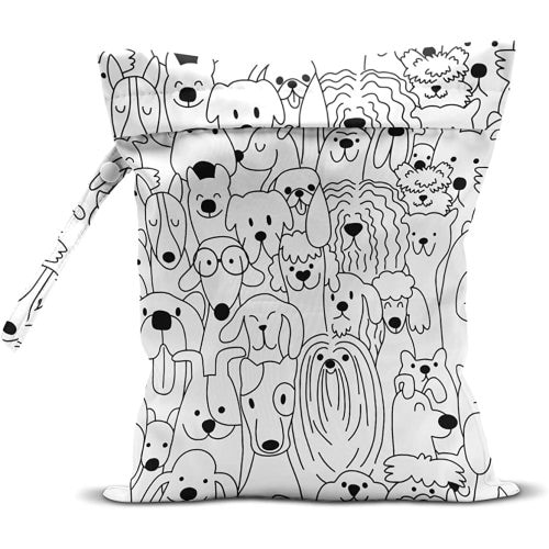 Wet Bag, Wet Dry Bag, Wet Bag for Swimsuit, Travel, Beach, Pool, Stroller, Diapers, Dirty Yoga Gym Clothes, Makeup Bag, Waterproof Reusable Dog Stuff Dog Décor Dog Mom Gifts