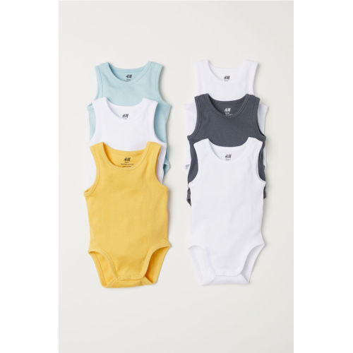 Conscious 6-Pack Sleeveless Bodysuits - Dark Gray