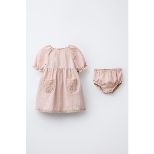LACE DRESS AND BLOOMERS - Dusty pink | ZARA United States