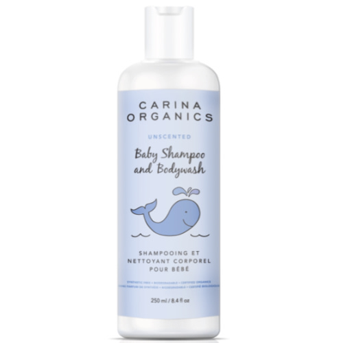 Carina Organics Baby Shampoo & Body Wash Unscented 250mL