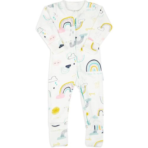 Two-Way Zip Baby Sleep and Play, Footless with Fold Over Foot Covers, 100% Cotton, Unisex Onesie Romper for Boys and Girls