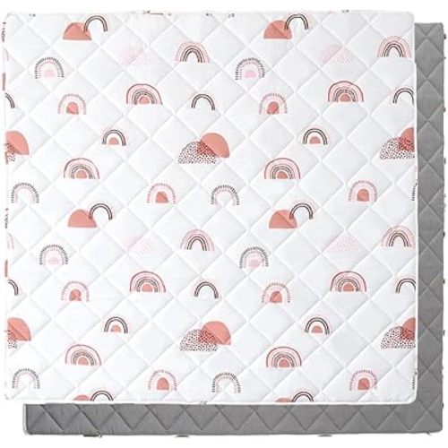 Bunnikins & Clover Baby Play Mat for Floor, 50" x 50" Thicken Soft Baby Play Mat, Foldable and Non Slip One-Piece Crawling Mat, Machine Washable Foam Play Mat for Baby, Toddlers Infants, Tummy Time