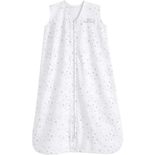 HALO SleepSack, 100% Cotton Wearable Blanket, Swaddle Transition Sleeping Bag, TOG 0.5, Midnight Moons-grey, Large, 12-18 Months