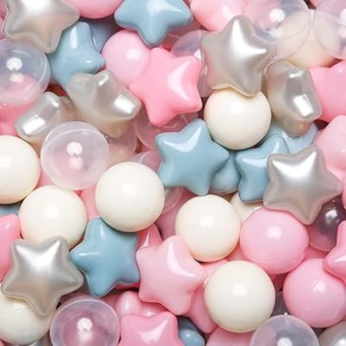 TRENDPLAY Star Ball Pit Balls 50 100 200 500 for Toddlers - Ball Pit Ball Shapes for Boys Girls Fun, Birthday Party, Christmas Decoration