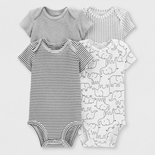 Baby 4pk Bodysuits - Just One You® made by carter's White/Gray - newborn
