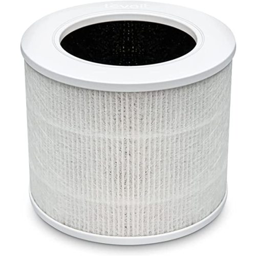 LEVOIT Core Mini Air Purifier Replacement Filter, 3-in-1 HEPA, High-Efficiency Activated Carbon, Core Mini-RF, 1 Pack, White