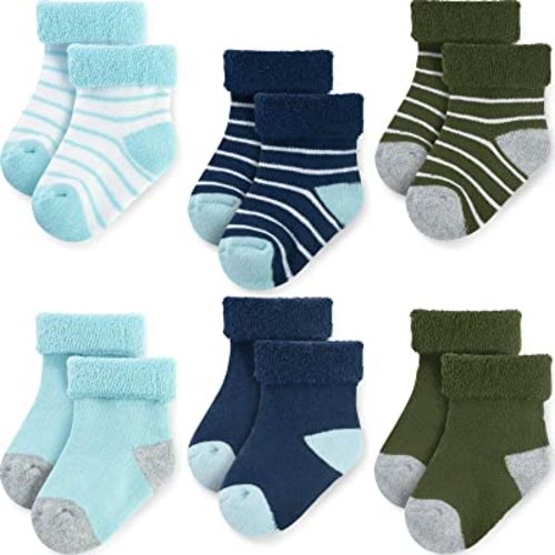 JAKIDAR 6 Pairs Baby Socks Thick Warm Socks for Infant Newborn Cotton Sock Shoes