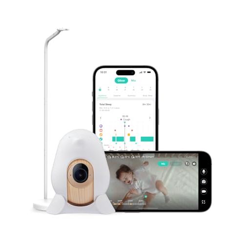 CuboAi 2025 New Model Smart Baby Monitor 3: Sleep Safety Alerts for Covered Face Rollover, 2.5K QHD Night Vision WiFi Camera, 2-Way Audio, Humidity Sensor, Lullabies. App Control (Floor Stand Set)