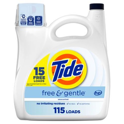 Tide Free & Gentle He Compatible Liquid Laundry Detergent Soap - 132 Fl Oz