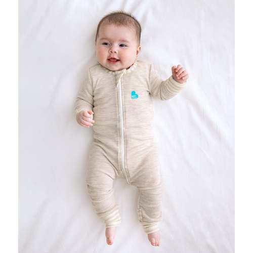 Merino Wool Footless Romper Oatmeal