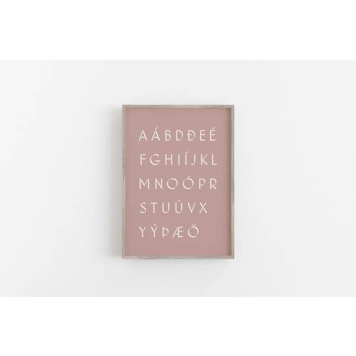 Icelandic Alphabet Print Iceland Scandinavian Nursery Print Iceland Alphabet Home Decor